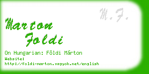 marton foldi business card