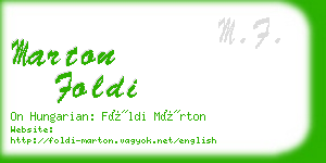 marton foldi business card
